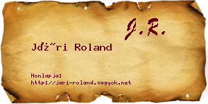 Jári Roland névjegykártya